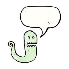 cartoon ghost with speech bubble