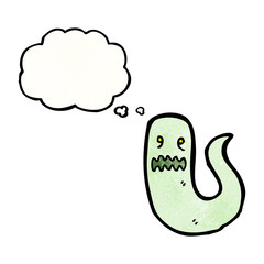 cartoon ghost with thought bubble