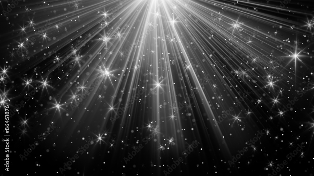 Canvas Prints light rays and stars on black background