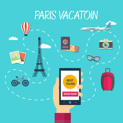 Vector path of travel through france © Elegant Solution