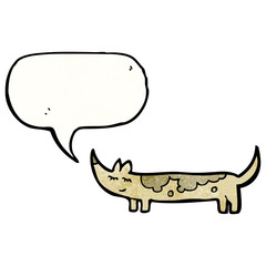 cartoon little dog with speech bubble