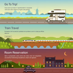 Vector set illustrations of travelling.