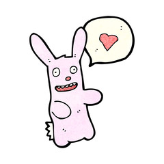 cartoon rabbit with love heart