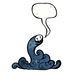 spooky cartoon skull ghost