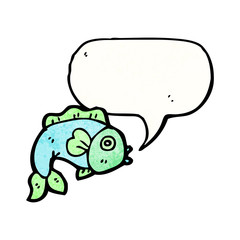 cartoon fish with speech bubble