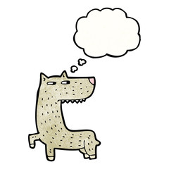 wolf with thought bubble cartoon