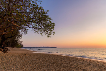 Fototapeta na wymiar sunset in sea on a beach