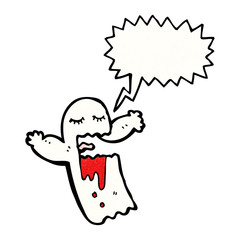 cartoon shrieking ghost