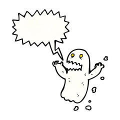 cartoon shrieking ghost