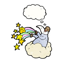 cartoon god on cloud