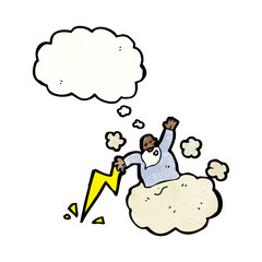 cartoon god on cloud