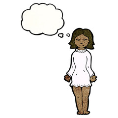 cartoon woman in night dress