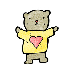 teddy bear with love heart cartoon