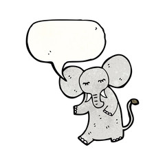 cartoon elephant with speech bubble