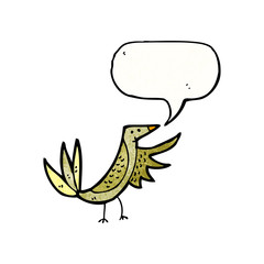 cartoon bird with speech bubble