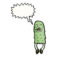 cartoon monster with speech bubble