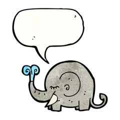 cartoon elephant with speech bubble