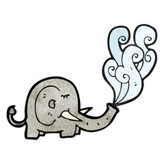 elephant squirting water cartoon