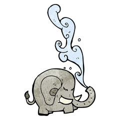 elephant squirting water cartoon