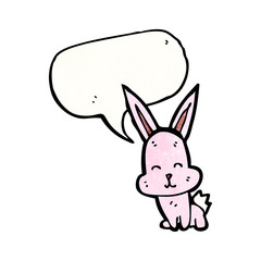 Fototapeta na wymiar little rabbit with speech bubble