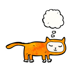 cartoon cat with thought bubble
