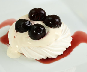 cherries and meringue