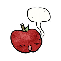 cute singing apple cartoon