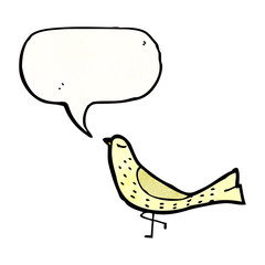 cartoon bird with speech bubble