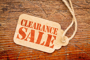 clearance sale sign on a price tag