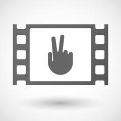 Fototapeta premium 35mm film frame with a victory hand