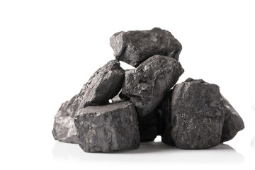 Pile of coal isolated on white background - 86454829