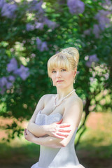 Beautiful bride outdoors - soft focus