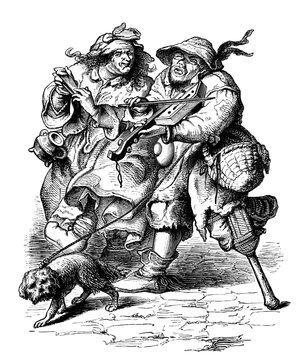Disabled  Beggars - Cour des Miracles - 17th century
