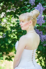 Beautiful bride outdoors - soft focus