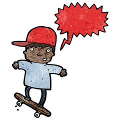 cartoon boy on skateboard