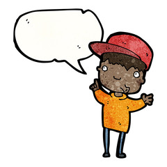 cartoon boy with speech bubble