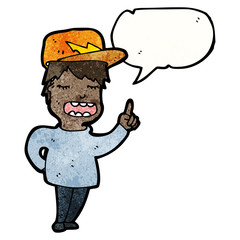 cartoon boy with speech bubble