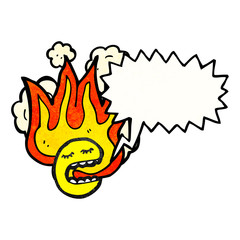 flaming emoticon face cartoon
