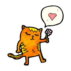 cartoon cat in love