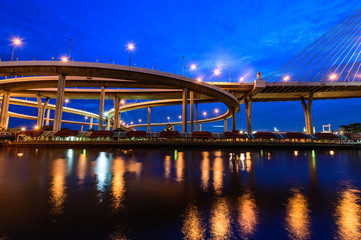 The Bhumibol Bridge also known as the Industrial Ring Road Bridg