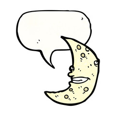 cartoon cresent moon character