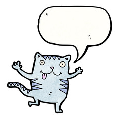 cute cartoon cat with speech bubble