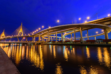 The Bhumibol Bridge also known as the Industrial Ring Road Bridg