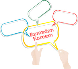 Arabic Islamic calligraphy of text Ramadan Kareem stickers label tag set