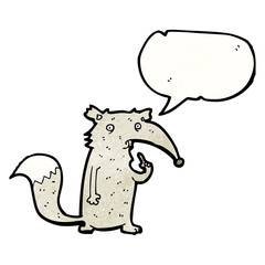cartoon curious wolf
