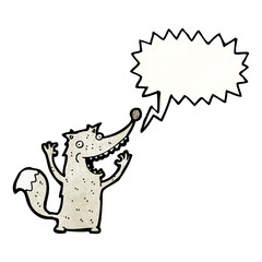 cartoon excited wolf