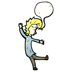 cartoon dancing blond man