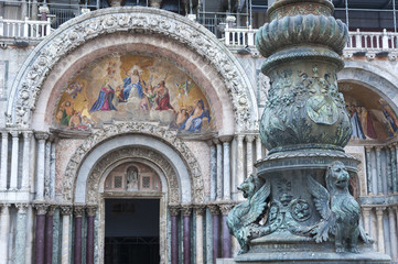 Details of St Mark's Basilica in Venice, Italy
