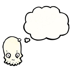 staring skull cartoon