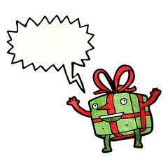 cartoon christmas present